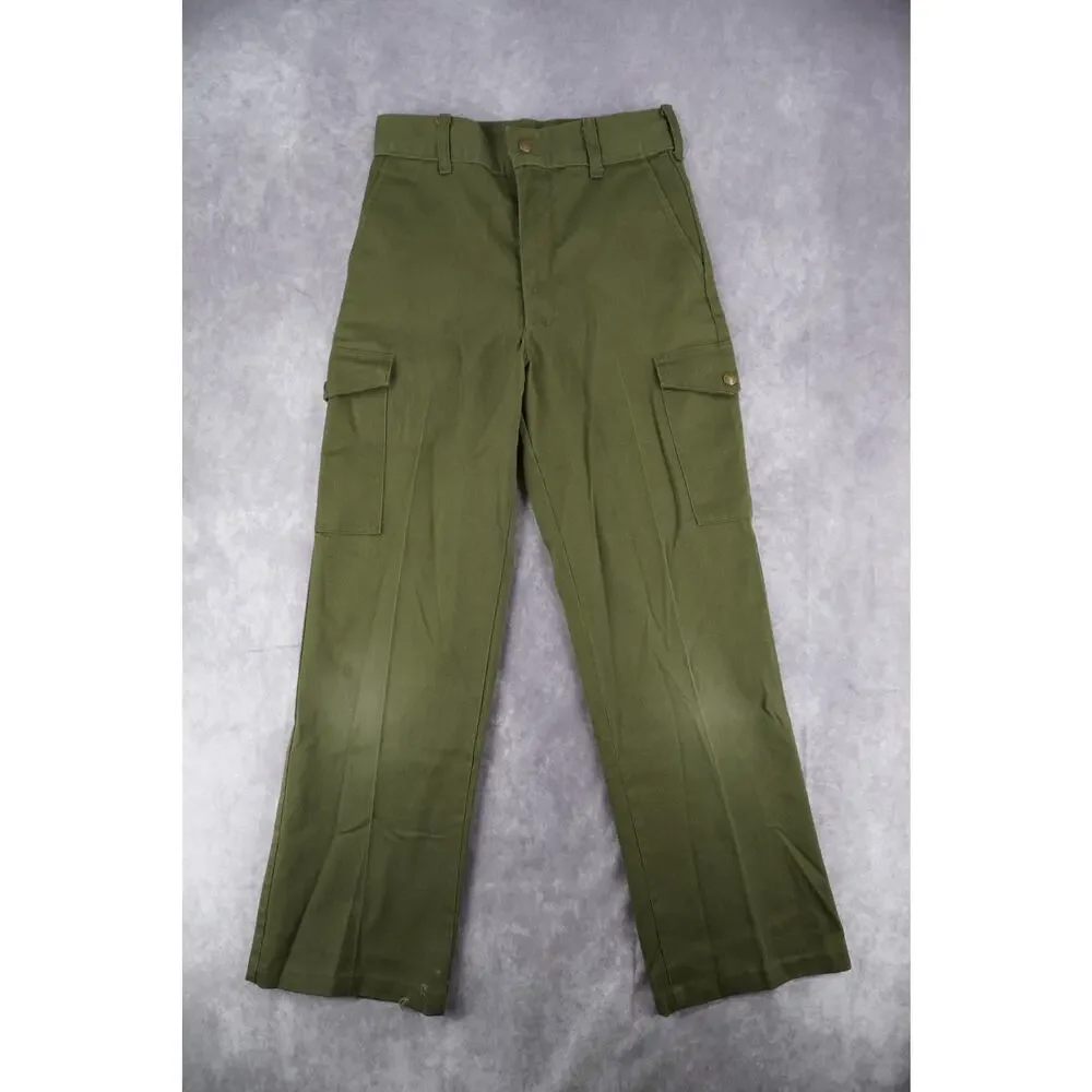Vintage Boy Scouts of America BSA Olive Green Cargo Pants Approx 28x28